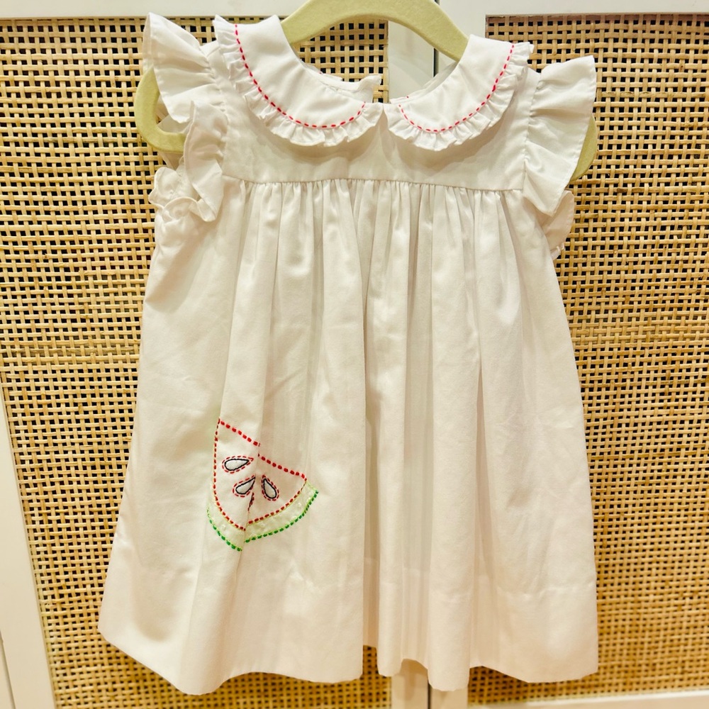 TPP White Embroidered Watermelon Dress 12 mo